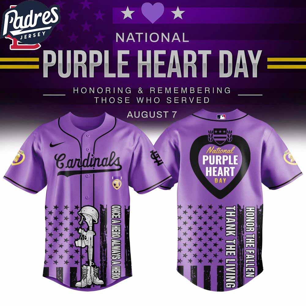 St Louis Cardinals MLB X Purple Heart Day Personalized Baseball Jersey - Padres Jersey Oasis: Elevate Your Baseball Style Game