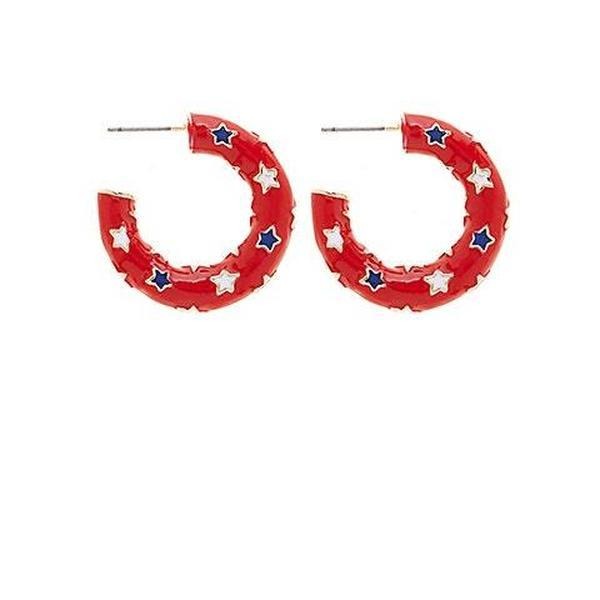 Star Studded Hoop Earrings