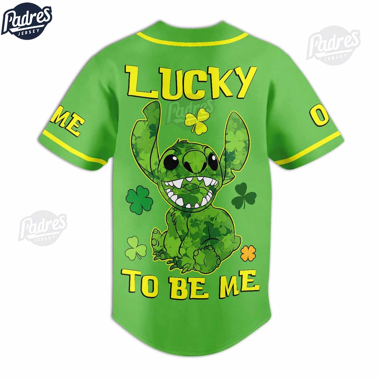 Stitch Lucky To Be Me St.Patrick's Day Custom Baseball Jersey Style - Padres Jersey Oasis: Elevate Your Baseball Style Game