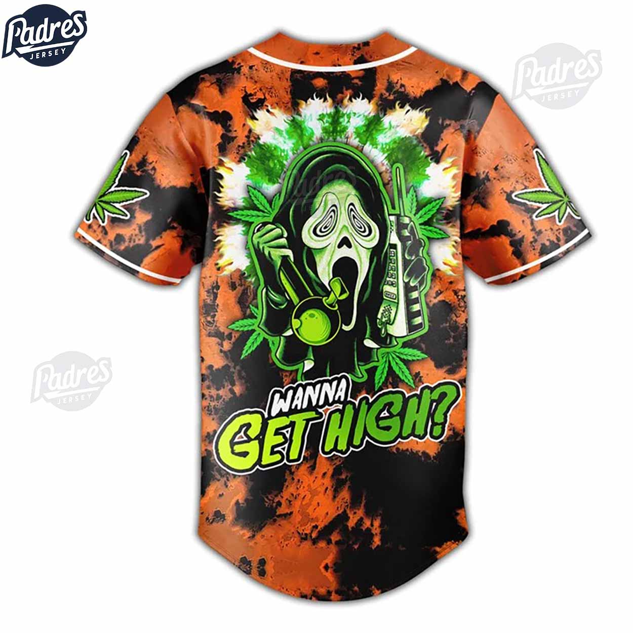 Stoned Ghostface Weed Baseball Jersey - Padres Jersey Oasis: Elevate Your Baseball Style Game