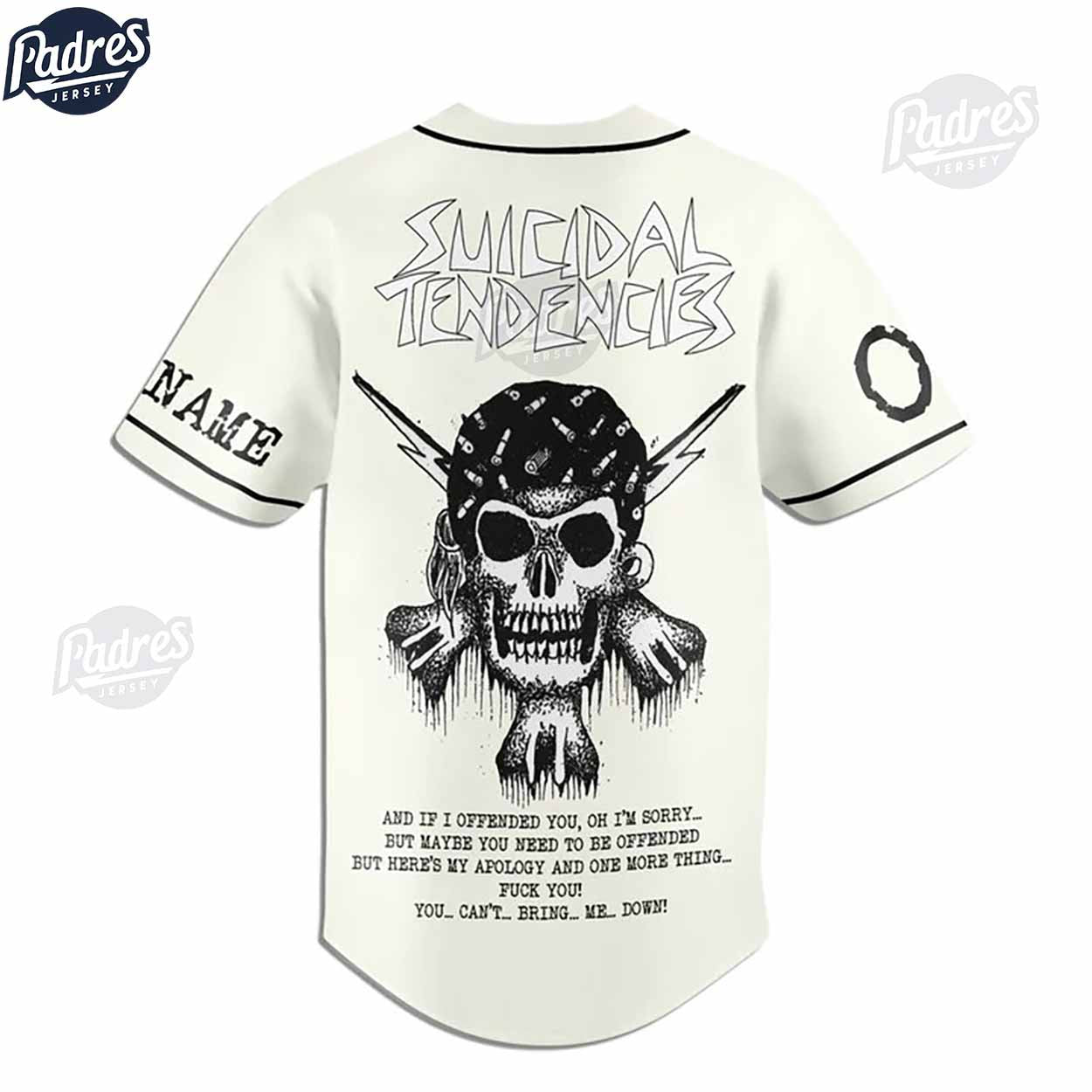 Suicidal Tendencies Band Custom Baseball Jersey - Padres Jersey Oasis: Elevate Your Baseball Style Game