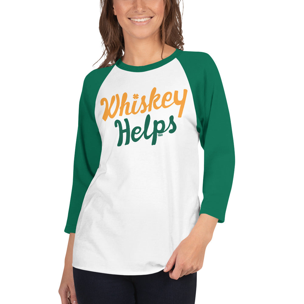 Unisex Irish Whiskey Helps 3/4 Sleeve Baseball Tee