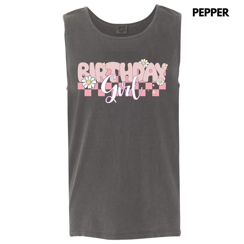 Tank Top - Pink Birthday Girl Comfort Colors Tank Top 'NLB'