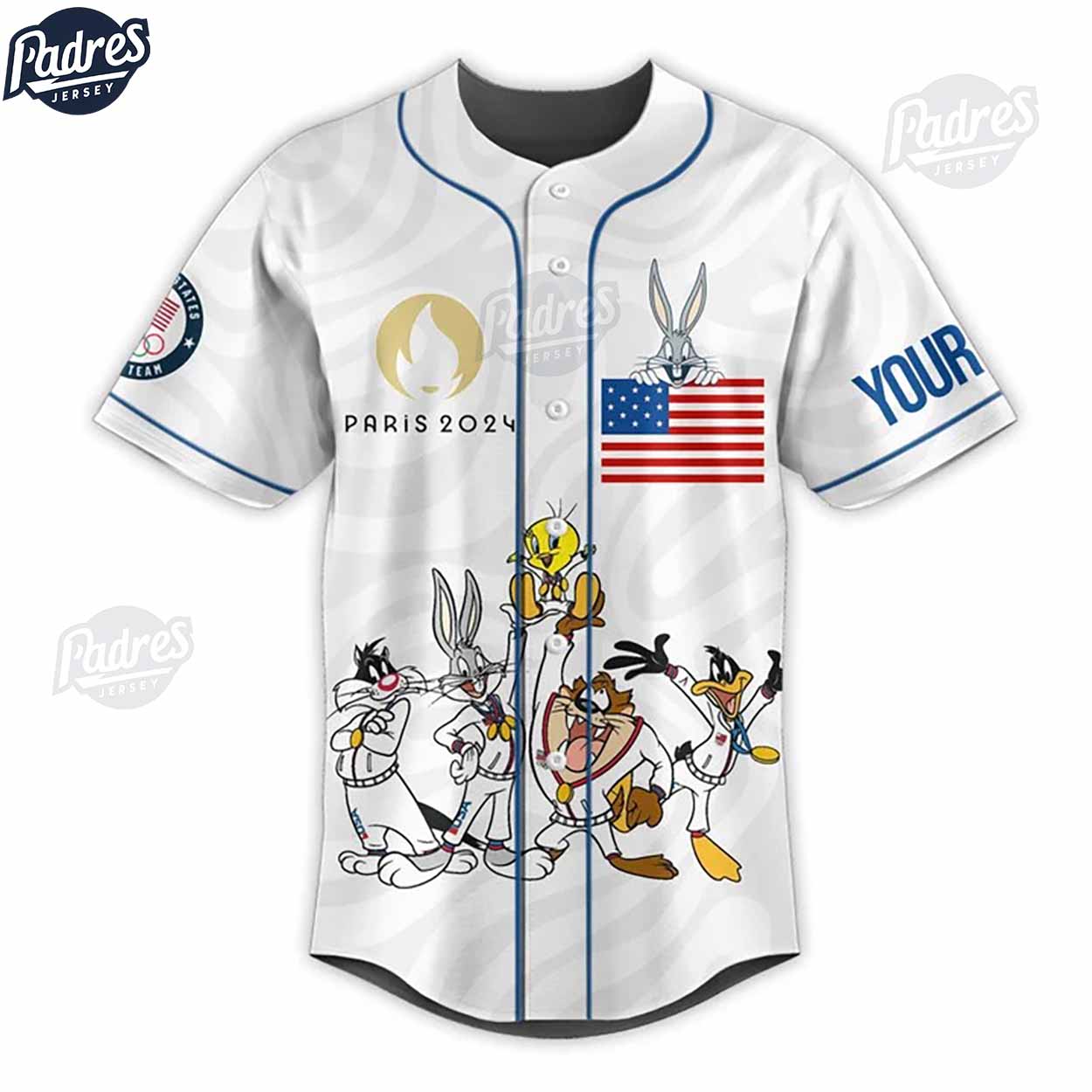 Team USA Custom Looney Tunes Baseball Jersey Style - Padres Jersey Oasis: Elevate Your Baseball Style Game