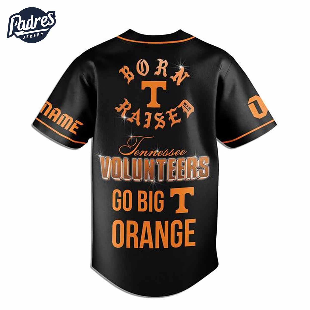 Tennessee Volunteers Born And Raised Black Baseball Jersey - Padres Jersey Oasis: Elevate Your Baseball Style Game