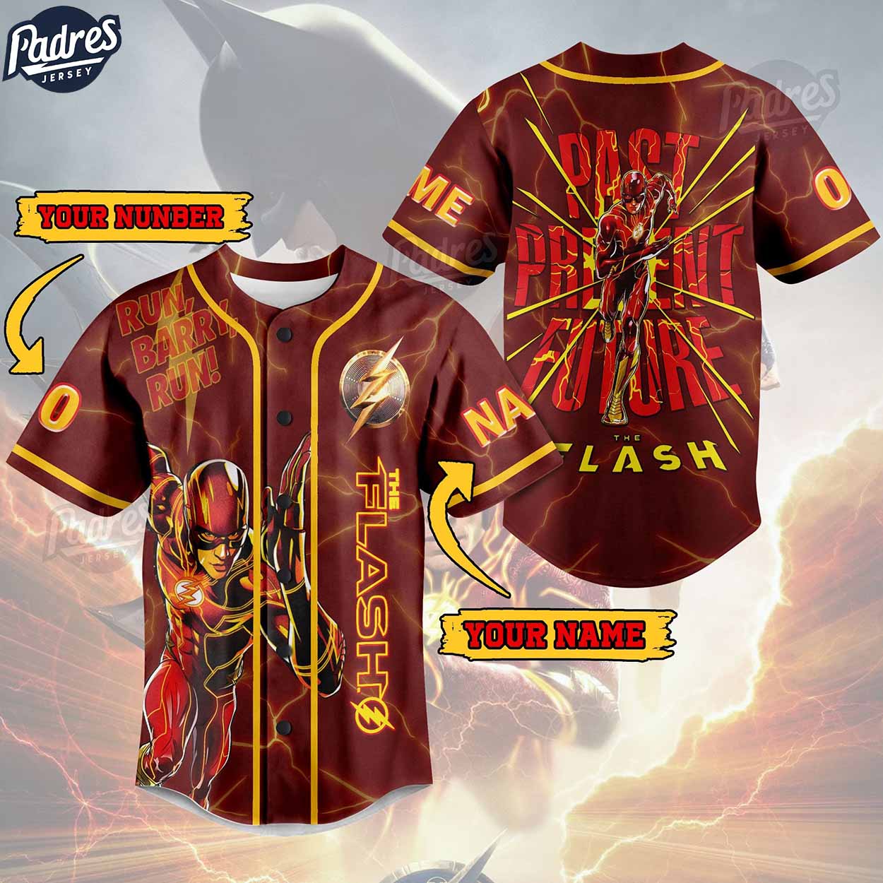 The Flash Custom Baseball Jersey For Fans - Padres Jersey Oasis: Elevate Your Baseball Style Game