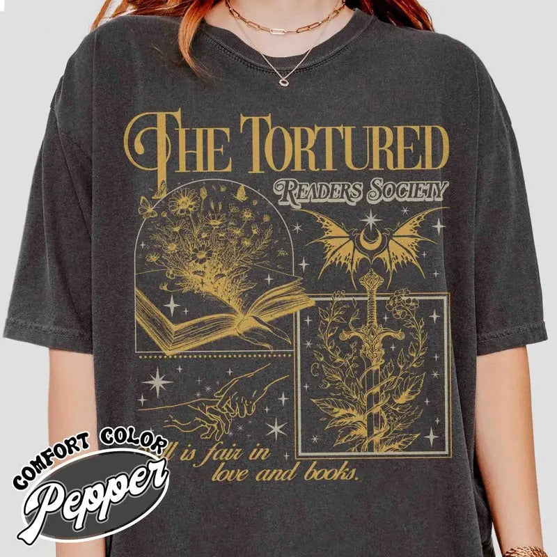 The Tortured Readers Society Shirt, Born To Read, the Tortured Shirt, the Tortured Poets Social Club, Womenswear Collar Comfort