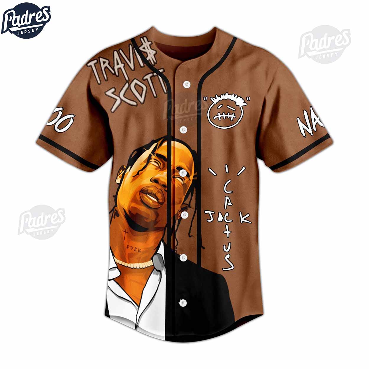 Travis Scott Astroworld Cactus Custom Baseball Jersey - Padres Jersey Oasis: Elevate Your Baseball Style Game