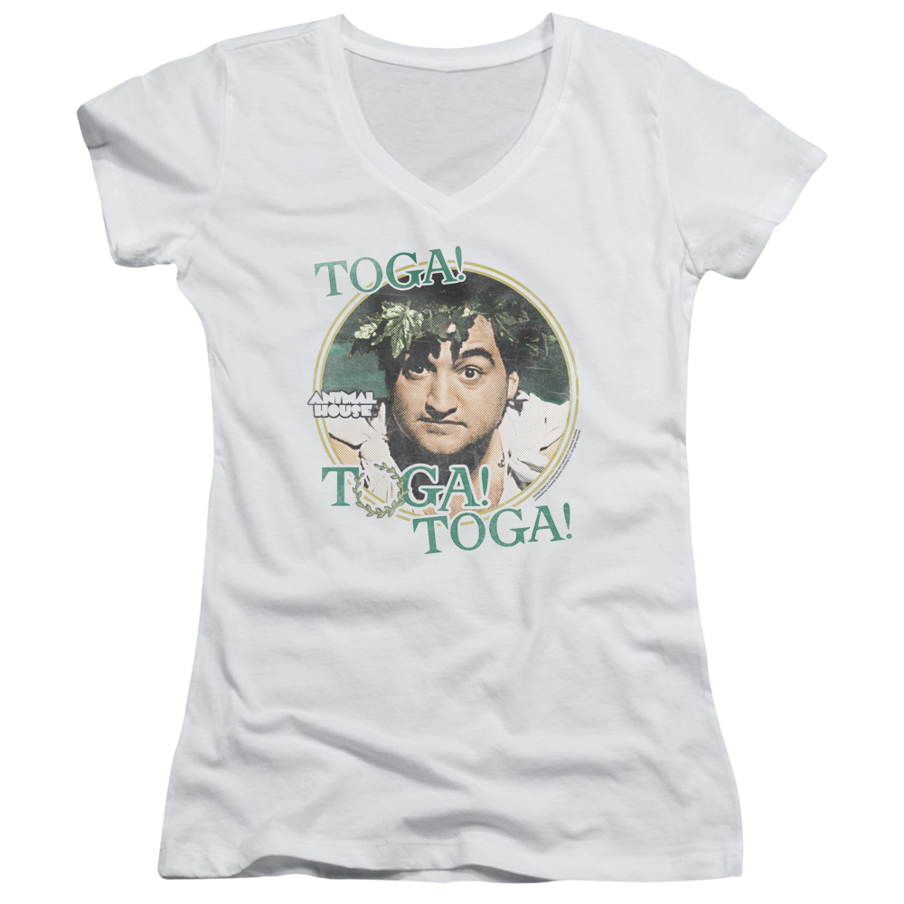 Animal House Toga - Juniors V-Neck T-Shirt