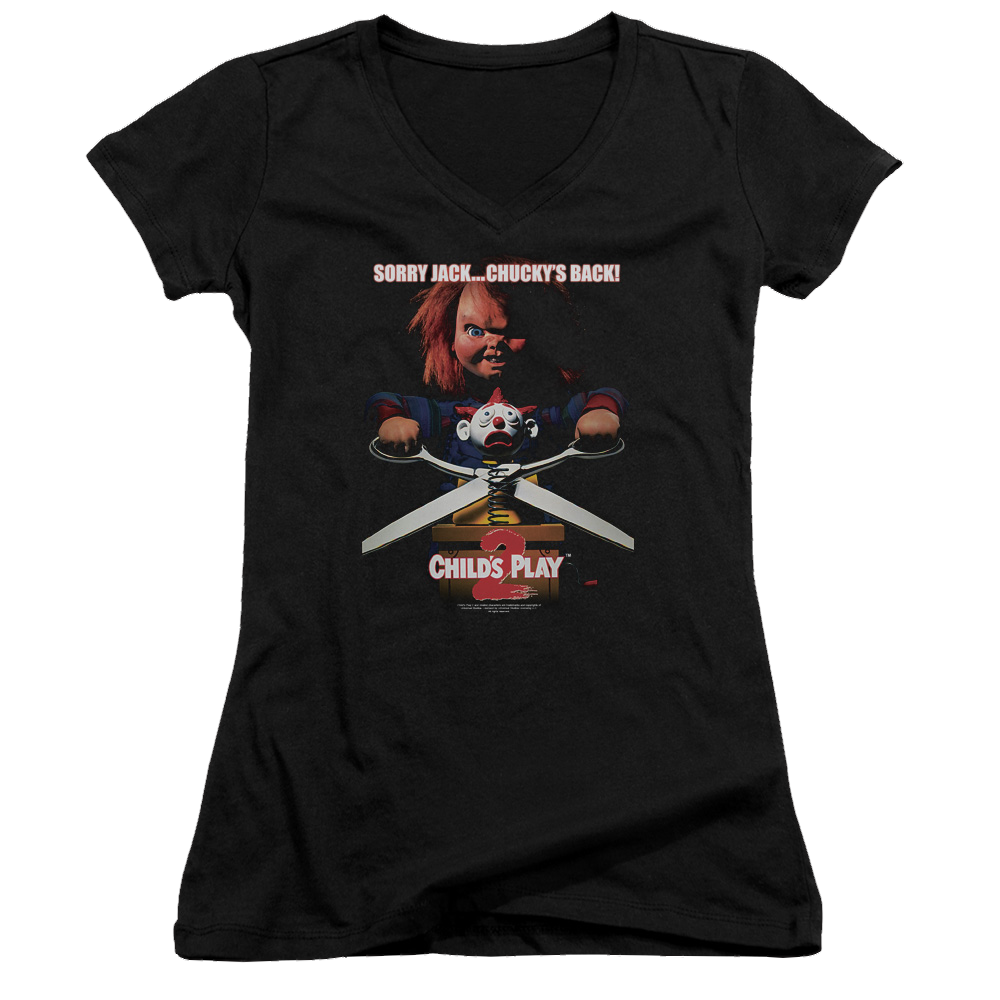 Child's Play Chuckys Back - Juniors V-Neck T-Shirt