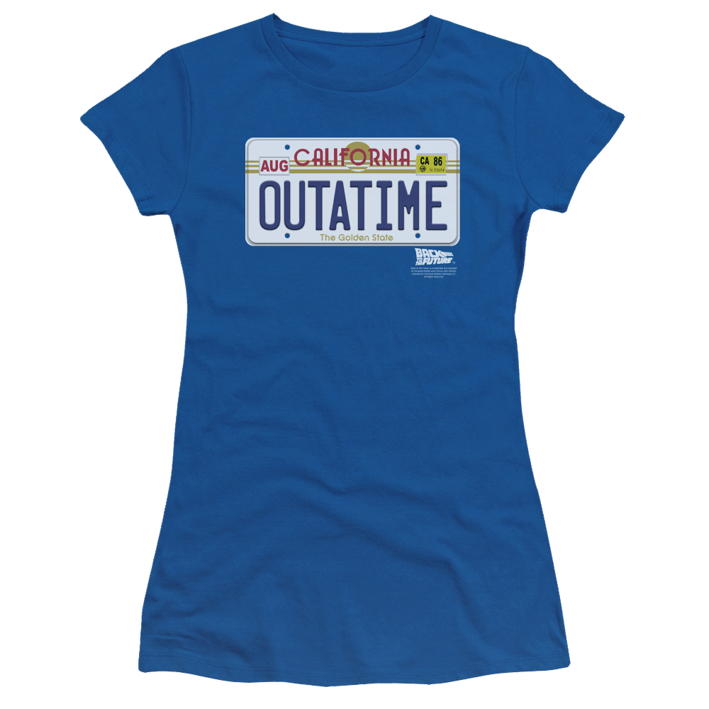 Back To The Future Outatime Plate - Juniors T-Shirt