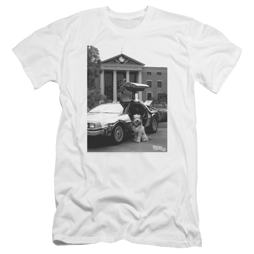 Back to the Future Trilogy Einstein - Men's Premium Slim Fit T-Shirt