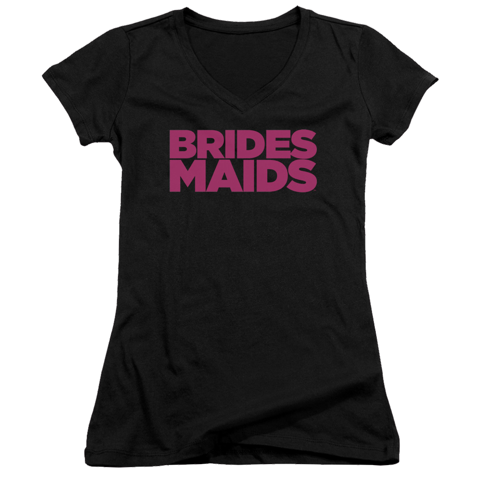 Bridesmaids Logo - Juniors V-Neck T-Shirt