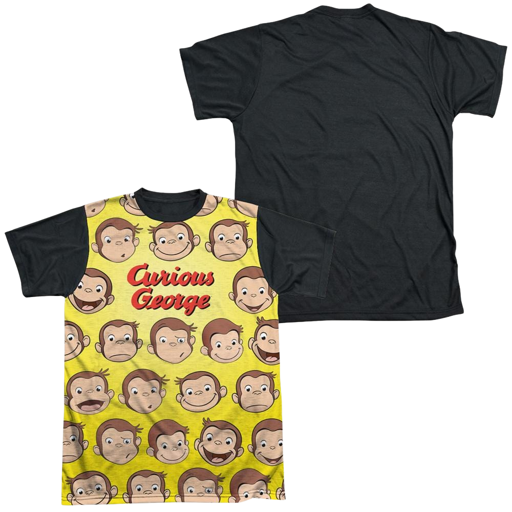 Curious George Curious Faces - Men's Black Back T-Shirt
