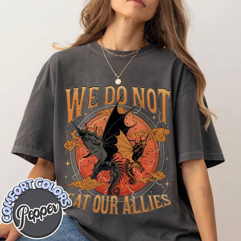 We Do Not Eat Our Allies Comfort Colors Shirt, Fourth Wing Tee, Die or Fly Tee, Basgiath War College Tee, Book Lover Tee, Dragon Rider Tee