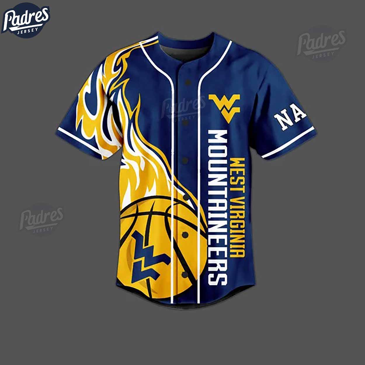 West Virginia Mountaineers Basketball Team Custom Baseball Jersey - Padres Jersey Oasis: Elevate Your Baseball Style Game