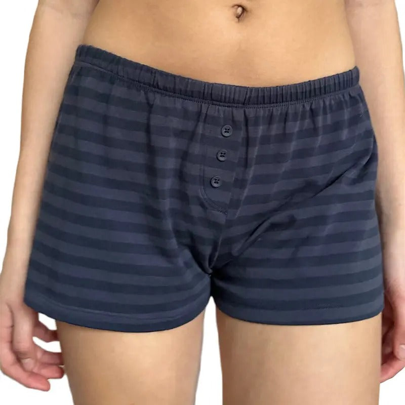 Women Summer Shorts Casual Cute Striped Print Elastic Short Pants for Vacation Beach Nightclub Streetwear Fashion Womenswear