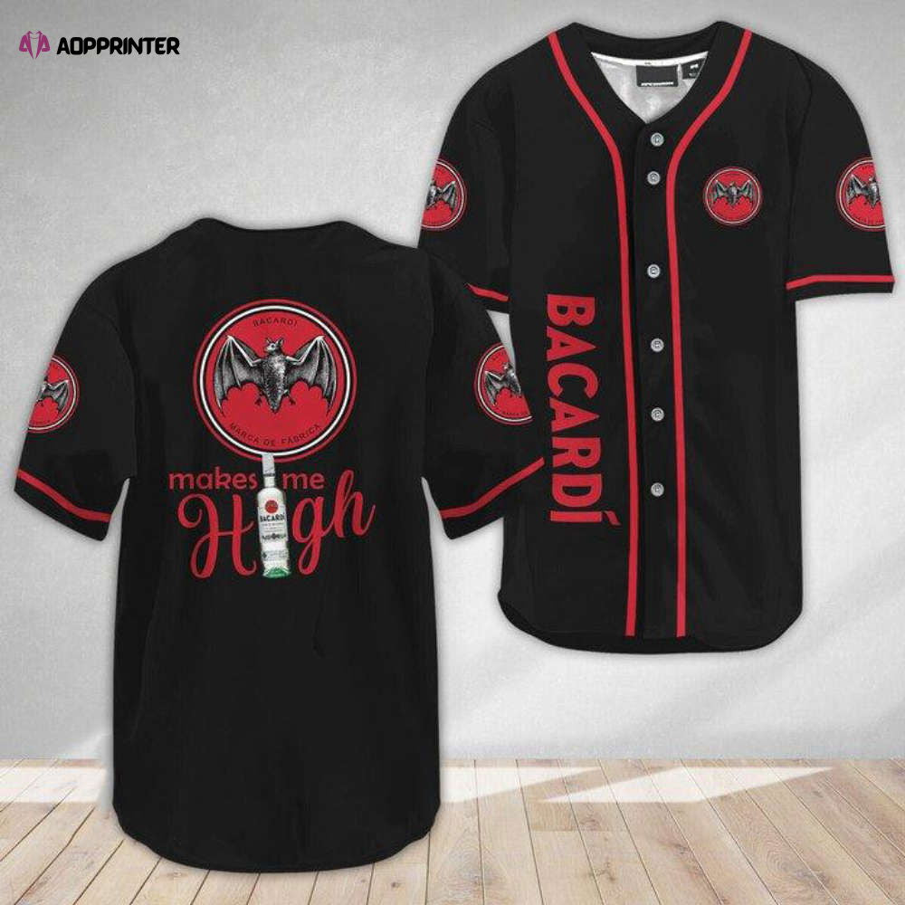 Get Elevated with Bacardi Rum: Basic Make Me High Baseball Jersey - Aopprinter