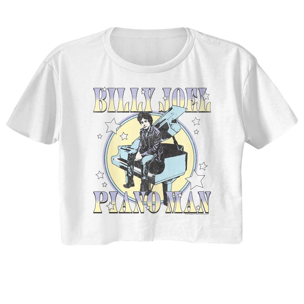 Billy Joel - Pastel Piano Man Womens Crop Tee
