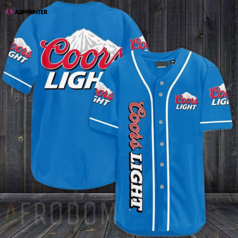 Blue Coors Light Beer Baseball Jersey - Aopprinter
