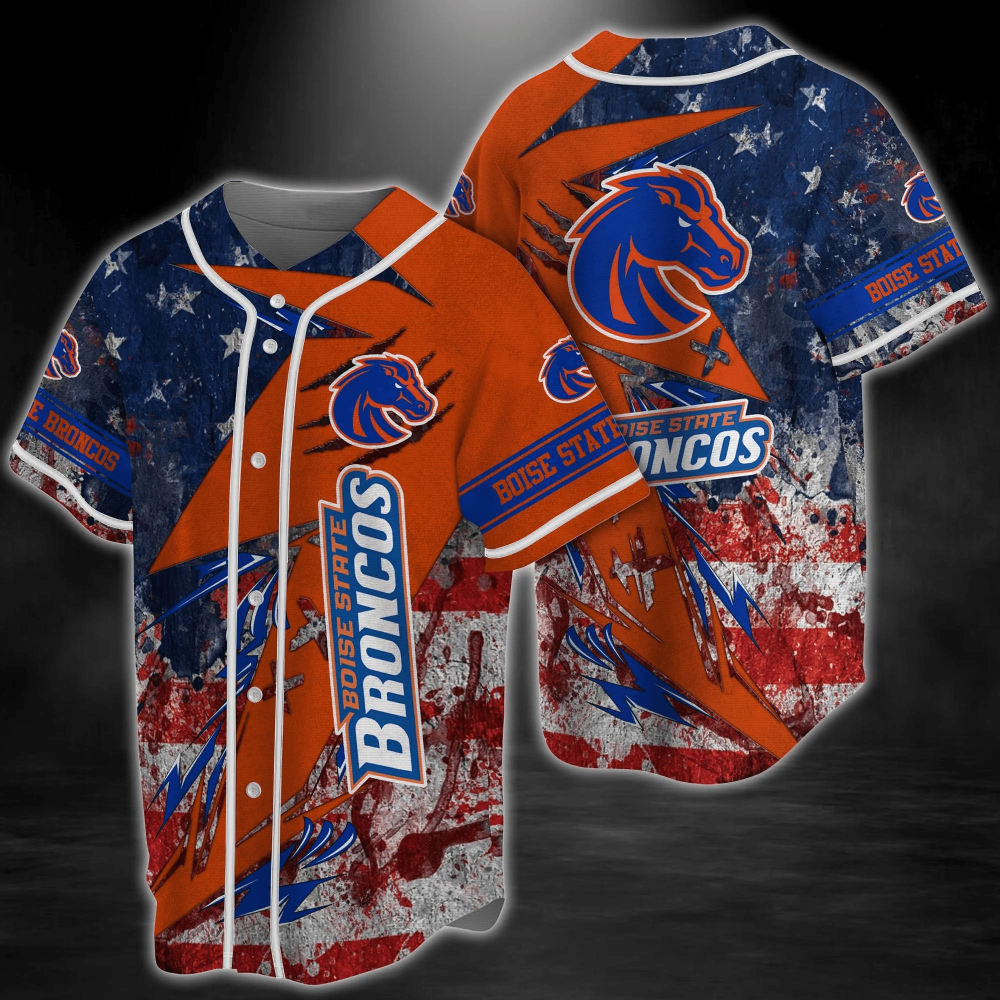 Boise State Broncos NCAA Baseball Jersey Shirt US Flag FVJ - Aopprinter