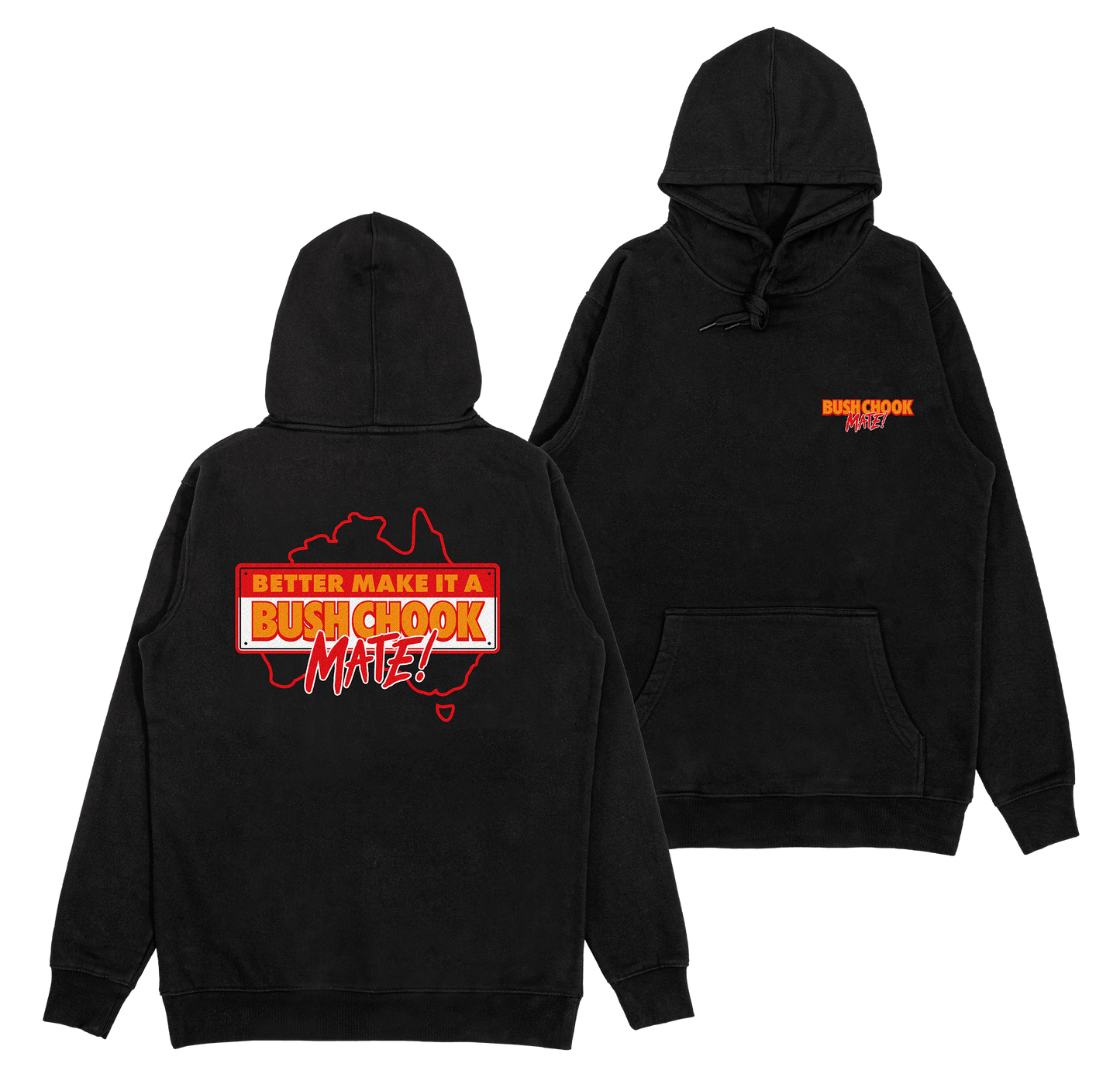 Bush Chook MATE! Hoodie Black