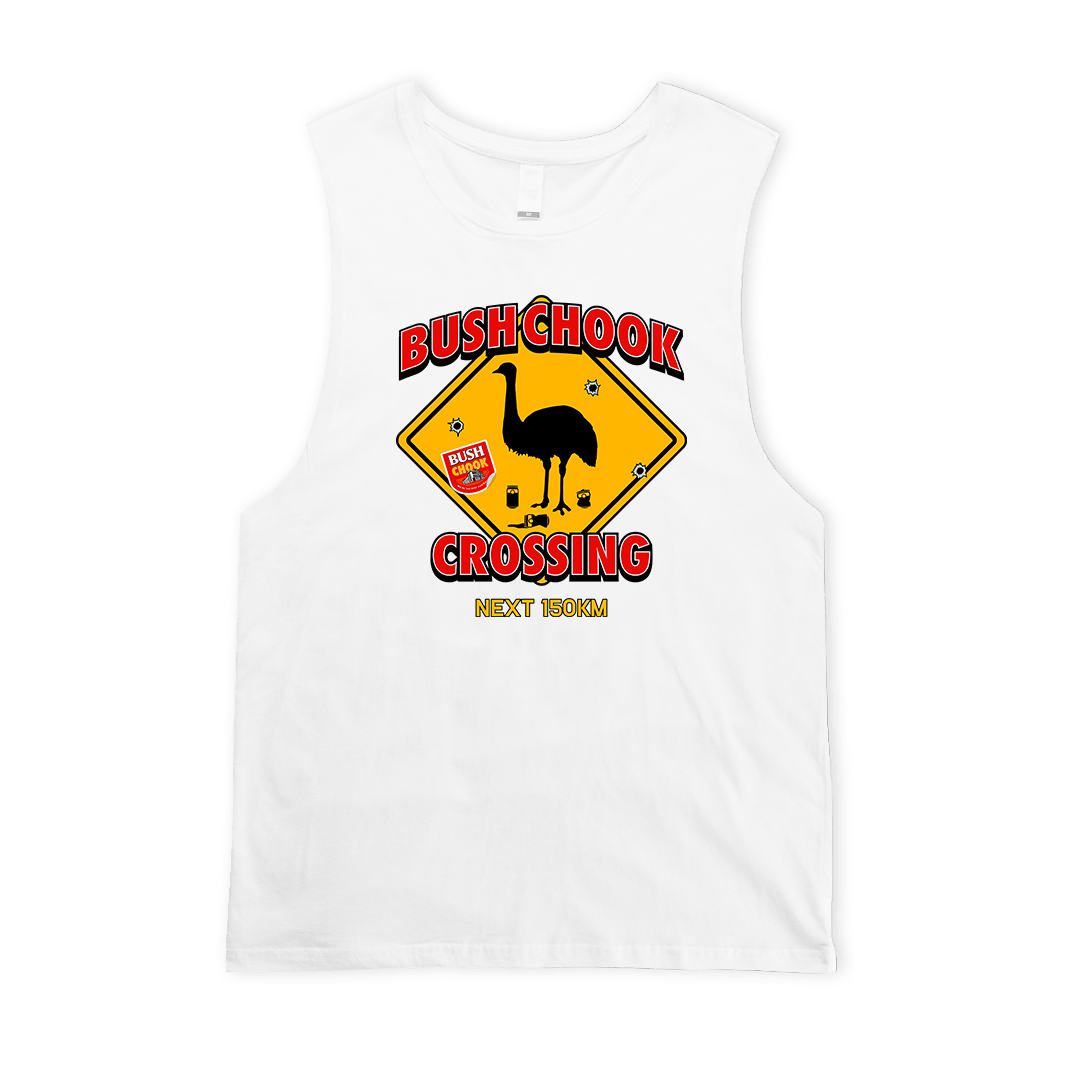 Chook Crossing Muscle Tee White