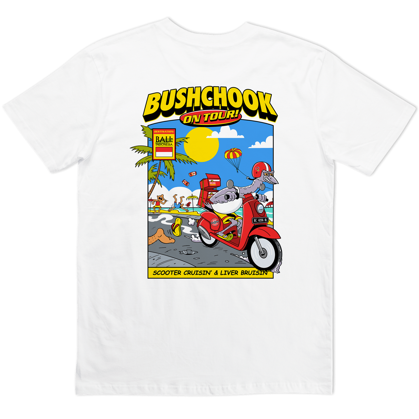 Chooks On Tour: Bali Tee White