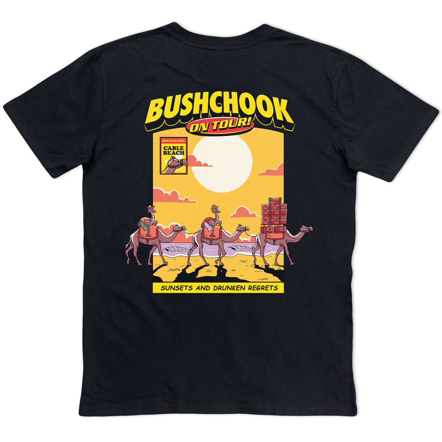 Chooks On Tour: Cable Beach Tee Black