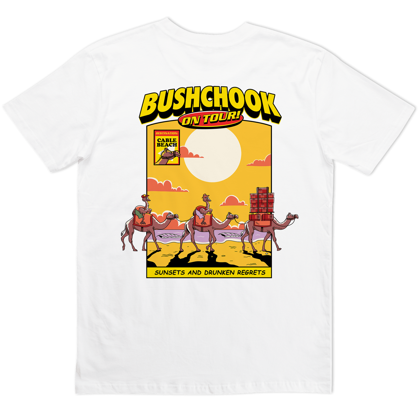 Chooks On Tour: Cable Beach Tee White