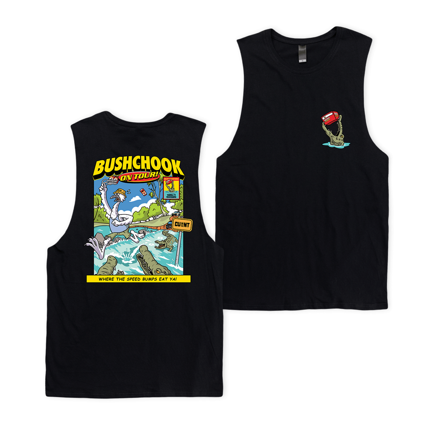 Chooks on Tour: Cahills Crossing Muscle Tee Black