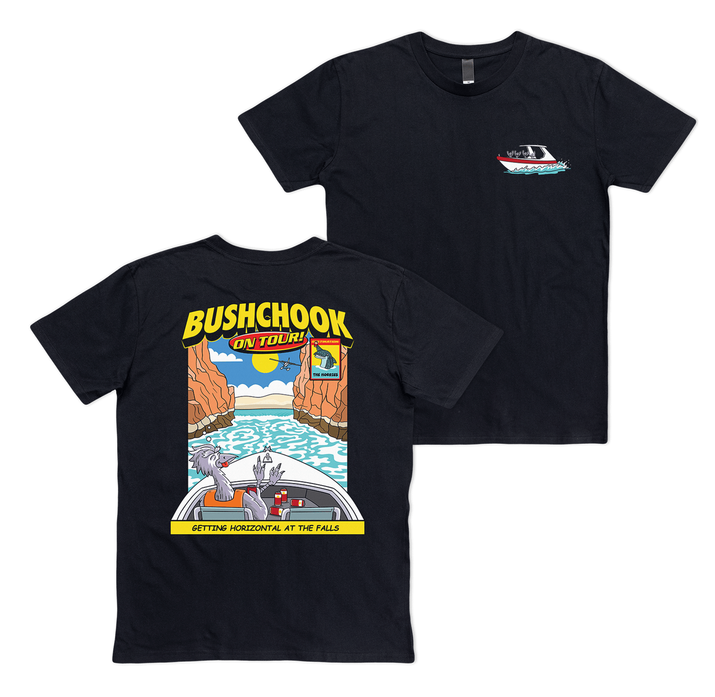 Chooks On Tour: Horizontal Falls Tee Black