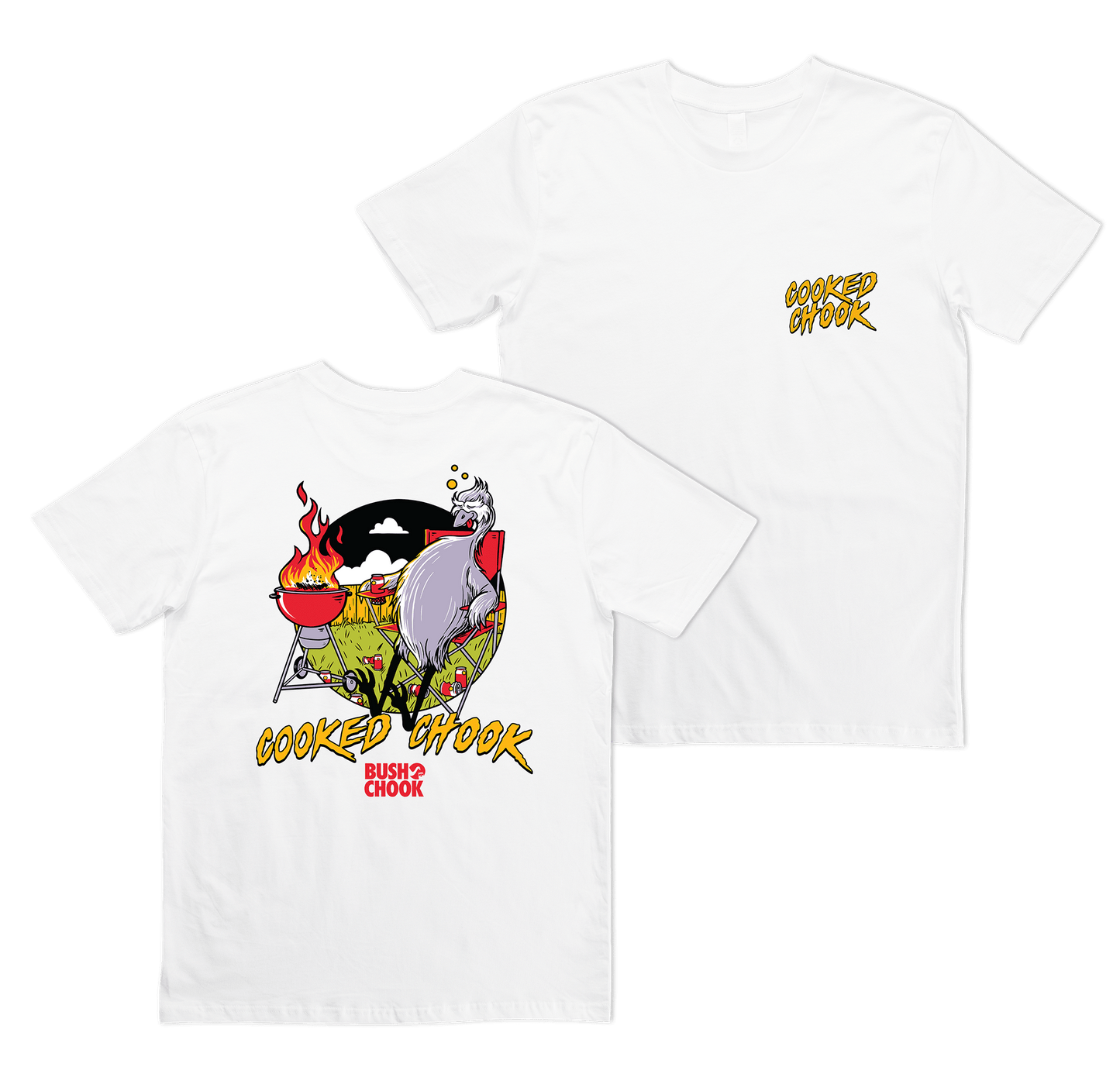 Cooked Chook Tee White