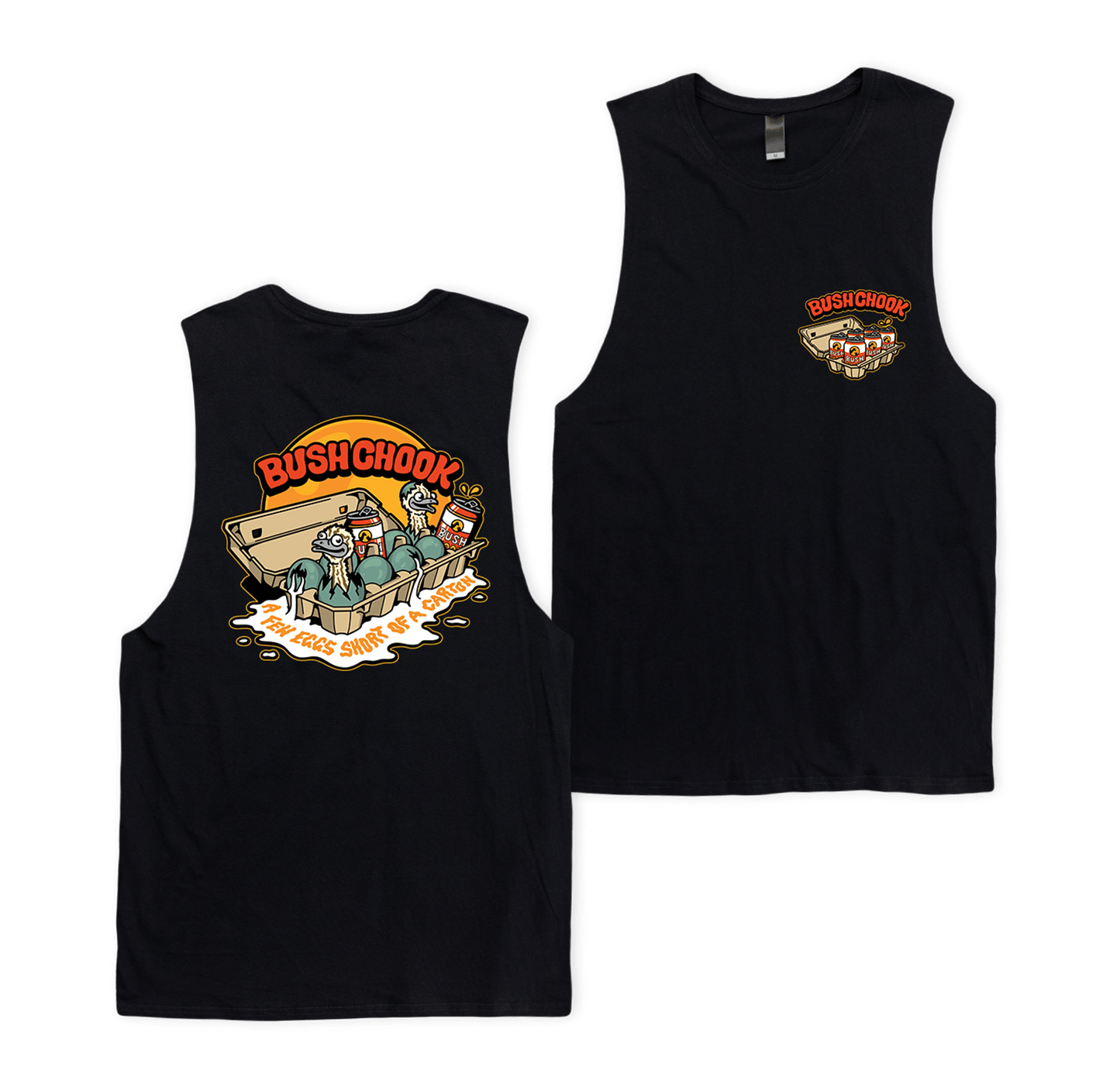 Few Eggs Short Muscle Tee Black