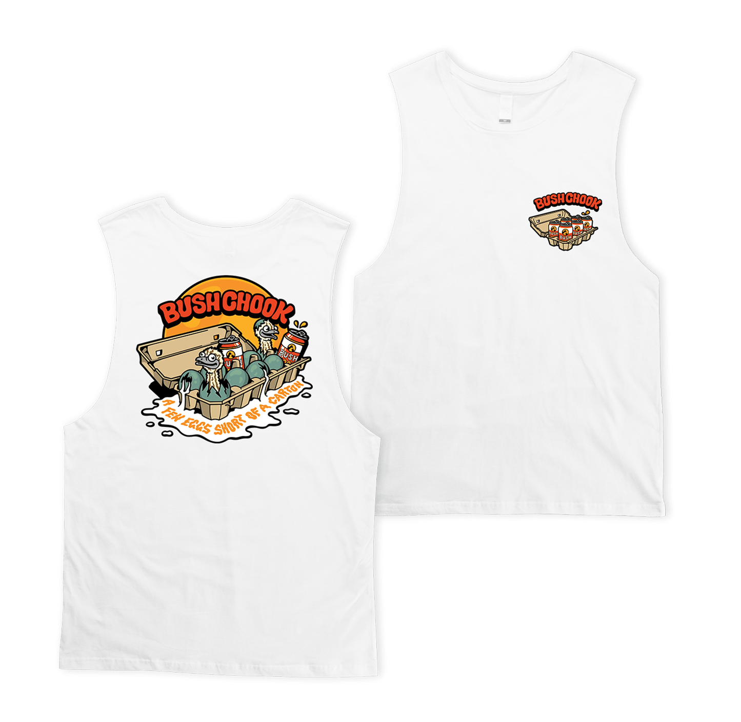 Few Eggs Short Muscle Tee White