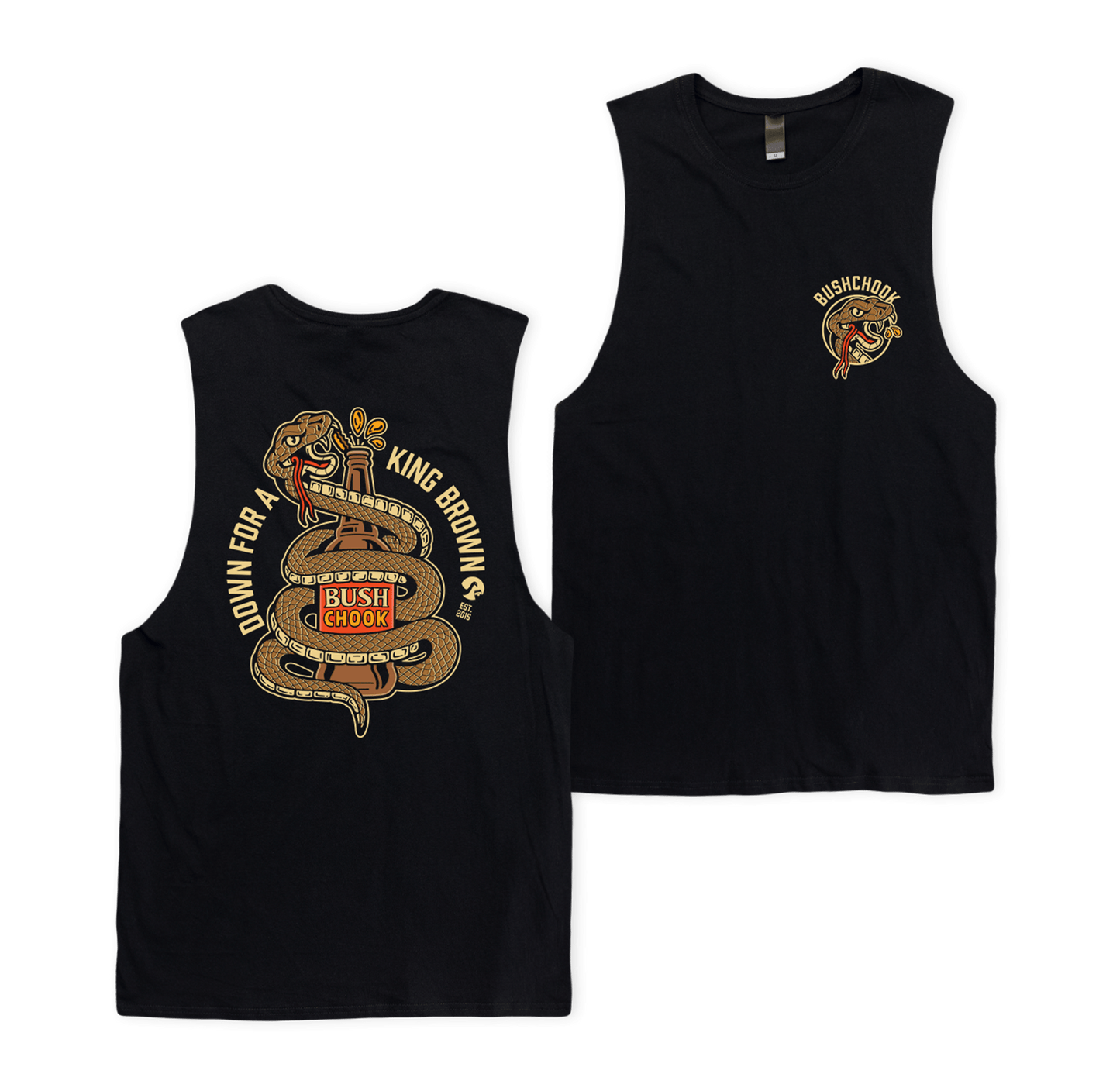 King Brown Muscle Tee Black