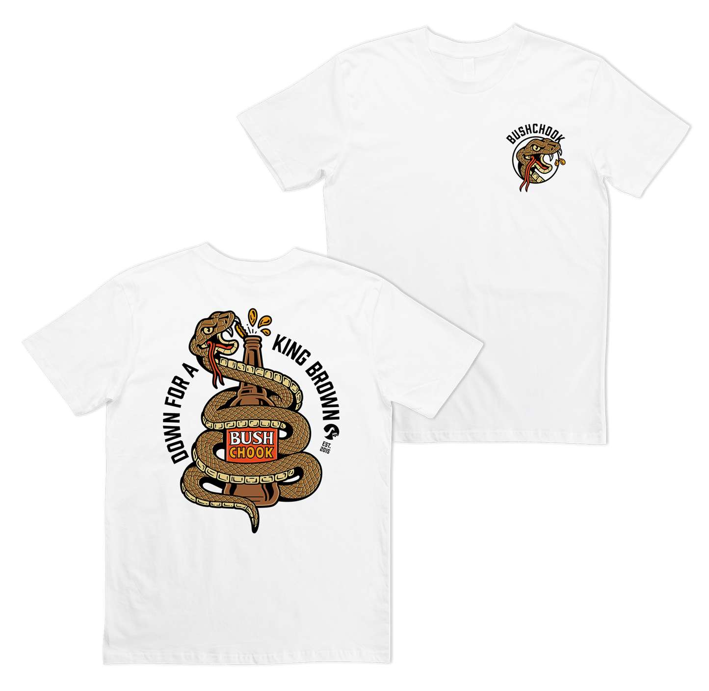 King Brown Tee White