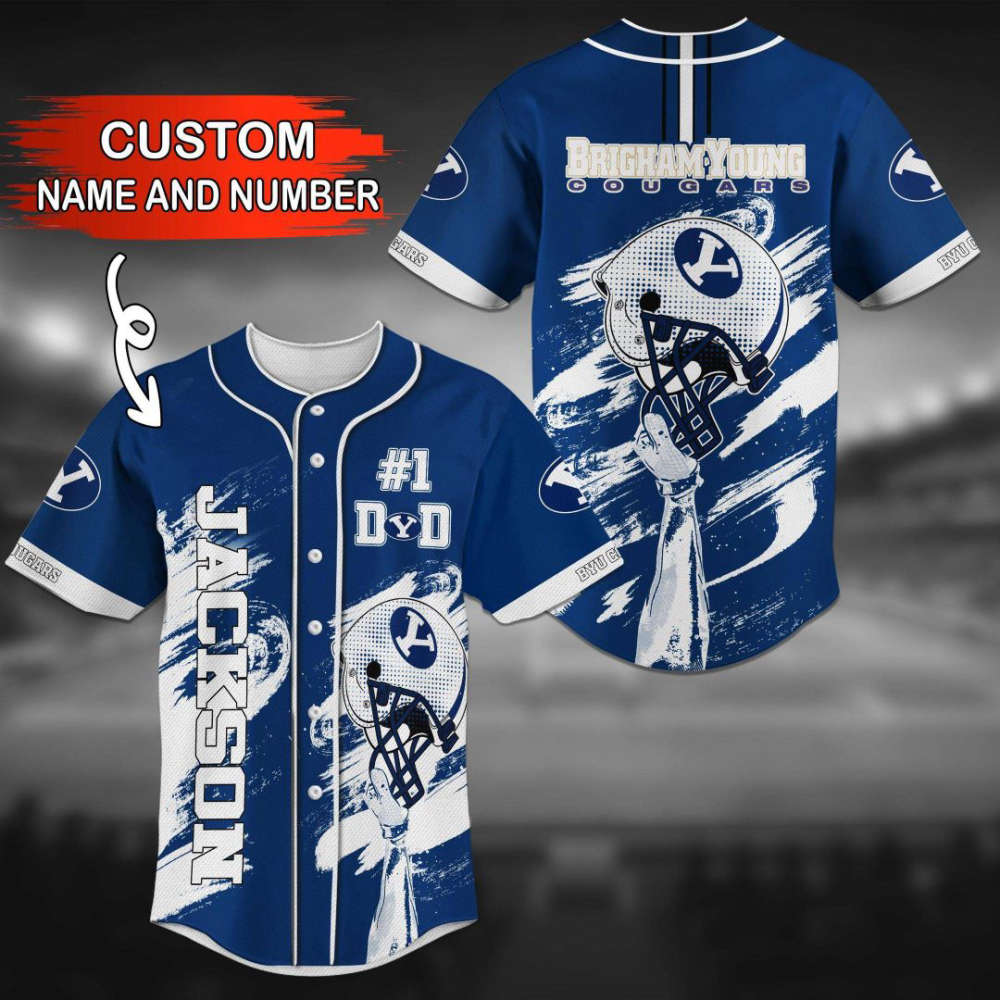 BYU Cougars Personalized Baseball Jersey BJ0272 - lylyprint.com