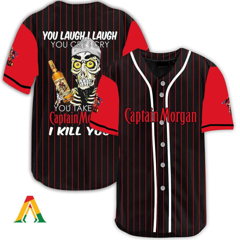 Captain Morgan Baseball Jersey: Laugh Cry and Kill You - Ultimate Fan Gear - Aopprinter