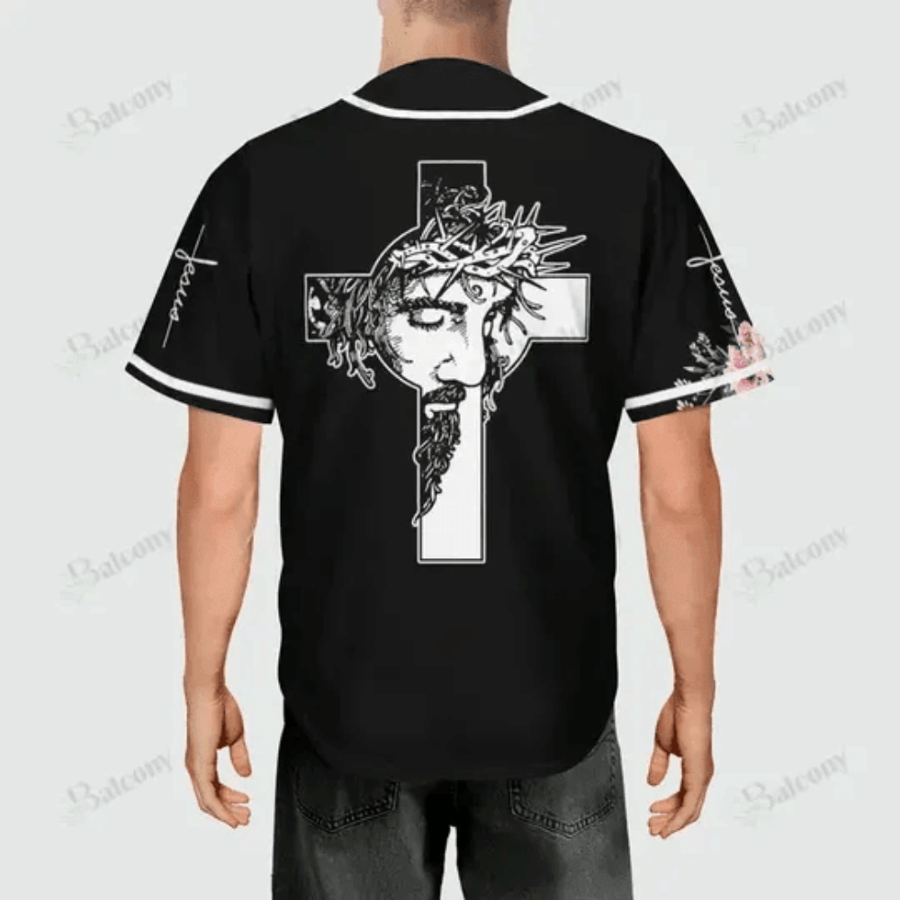 Colorful Christian Jesus God Flower Baseball Jersey Adult Unisex S - 5XL Full Size - Aopprinter