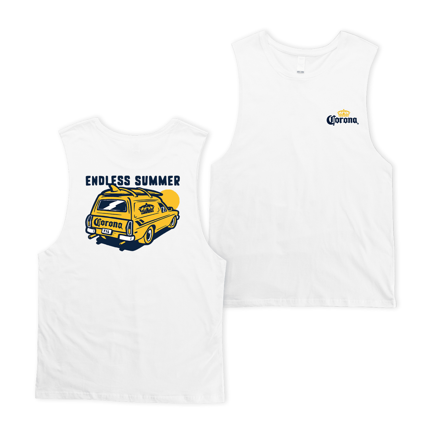 Endless Summer Muscle Tee White