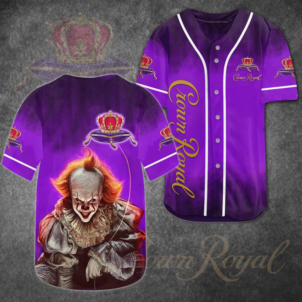 Crown Royal Horror Clown It Baseball Jersey - Aopprinter