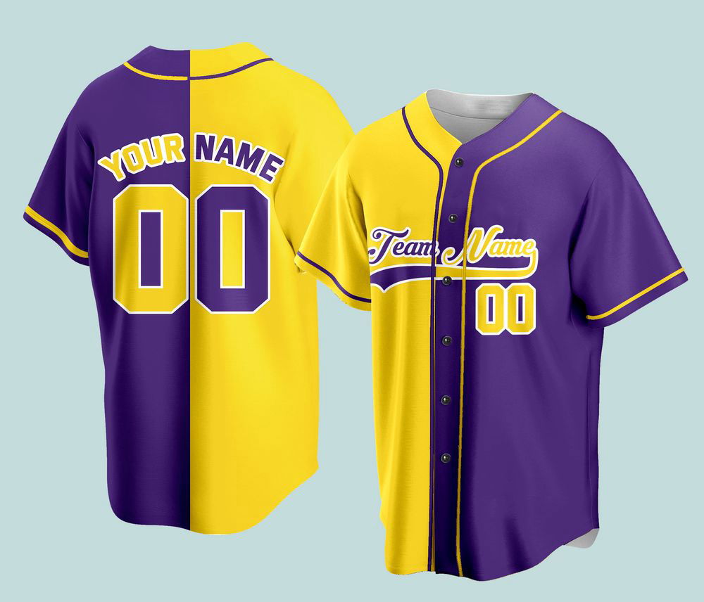 Custom 2 Colors Jersey Personalization Split Baseball Jersey - lylyprint.com
