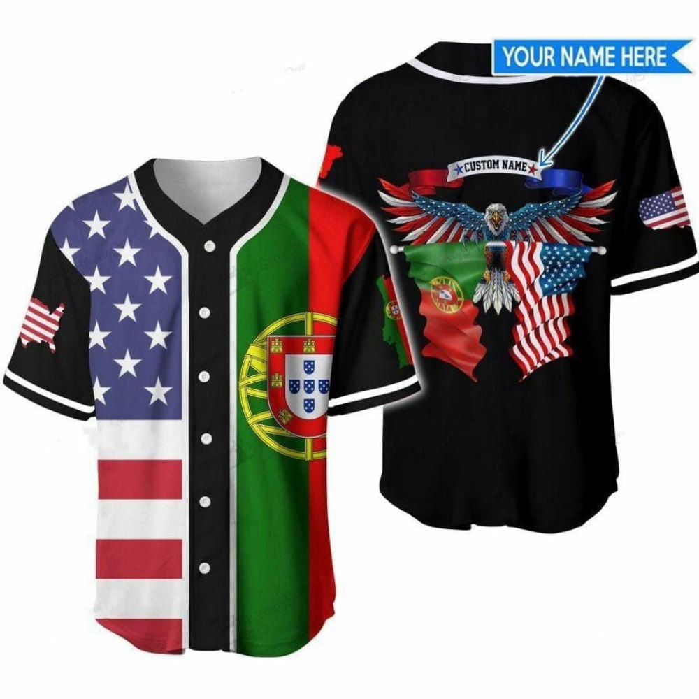 Custom America-Portugal Eagle Baseball Jersey: Personalized Sports Gear - Aopprinter