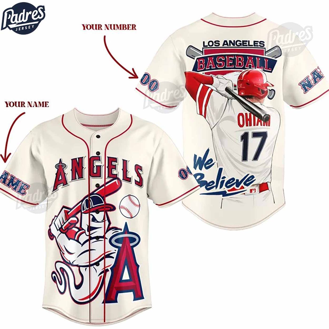 Personalized MLB Los Angeles Angels Baseball Jersey - Custom Style for True Fans - Gift for Men Women - lylyprint.com