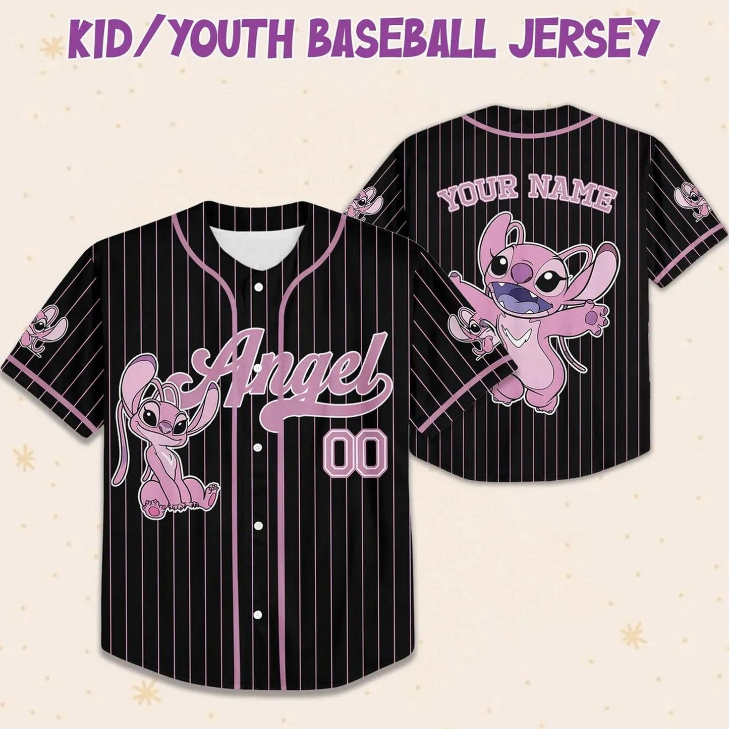Custom Name And Number Angel Stitch Black Vertical Baseball Jersey