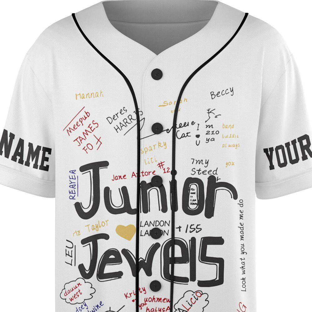 Custom Name And Number Junior Jewels Music Baseball Jersey, You Belong With Me Merch - lylyprint.com