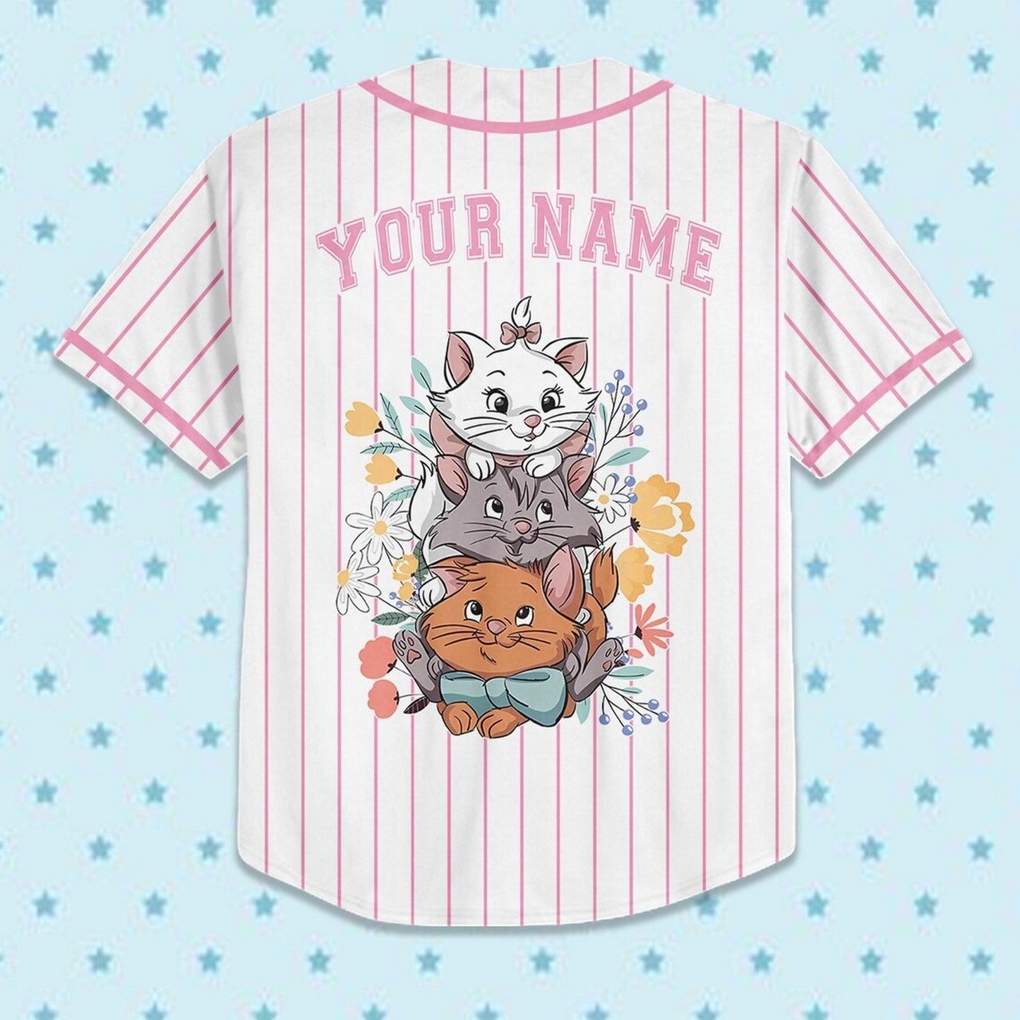 Custom Name And Number The Aristocats Stripes White Baseball Jersey