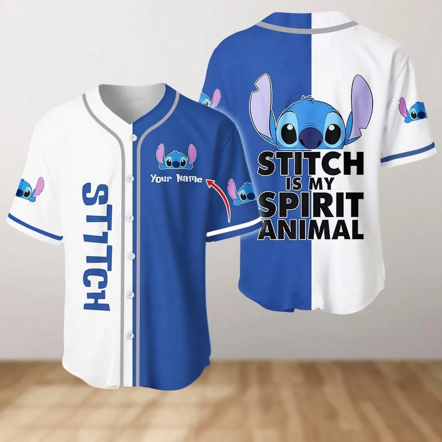 Custom Name Lilo And Stitch, Stitch Is My Spirit Animal Baseball Jersey
