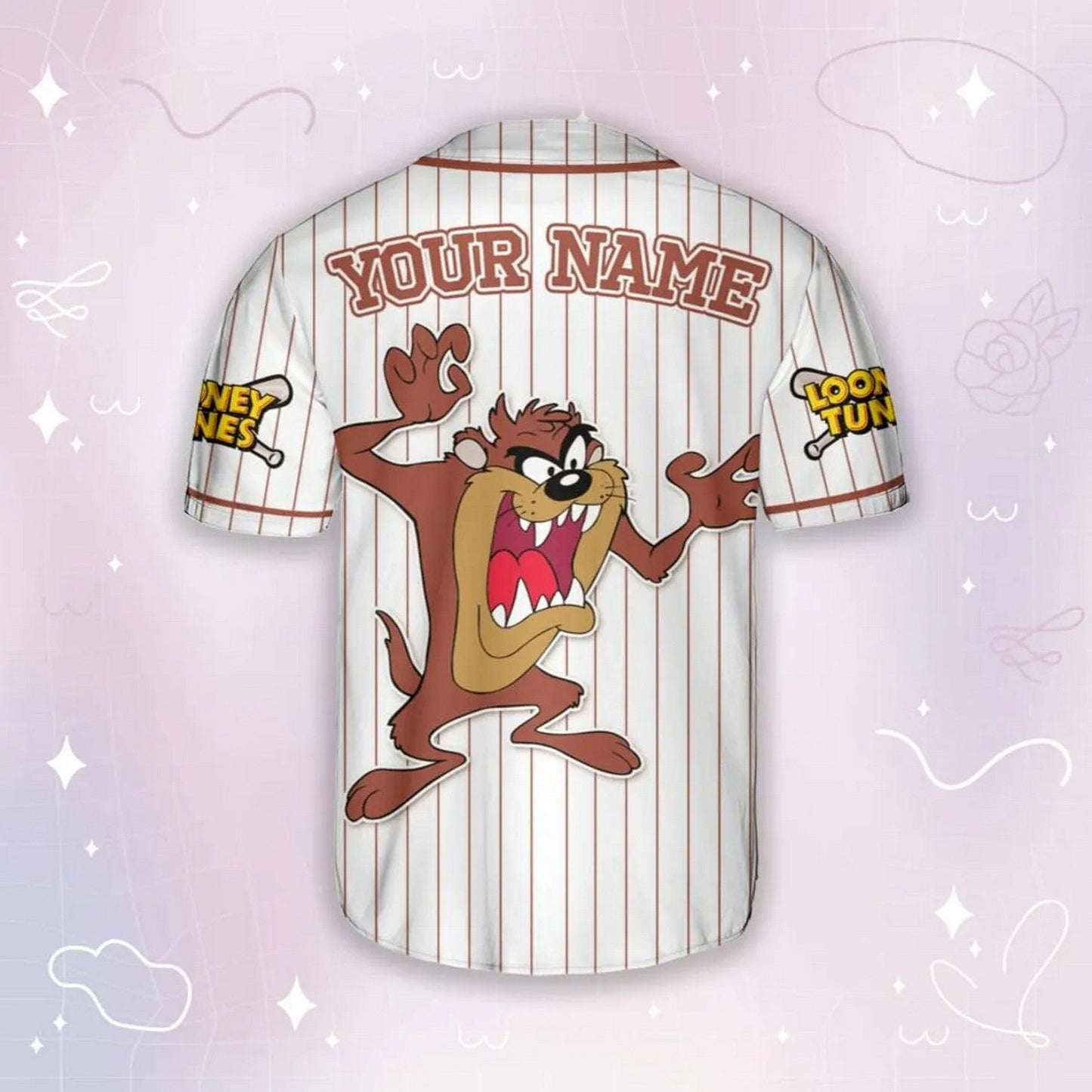 Custom Name Looney Tune Tasmanian Devil Simple Baseball Jersey